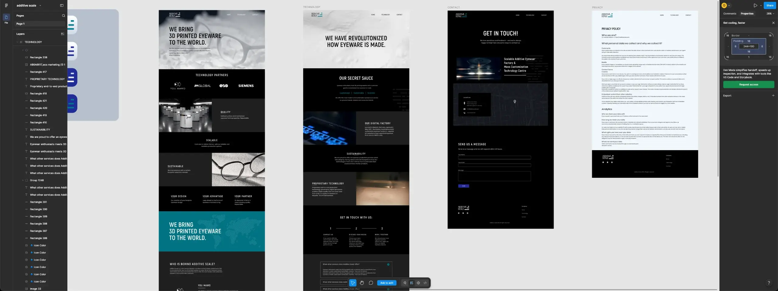 Additive Scale website design in Figma